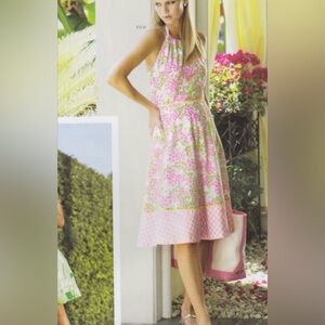 Lilly Pulitzer Tinsley Halter Sundress, Pink Gossip Floral Gingham Dress